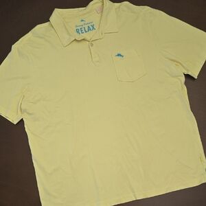 TOMMY BAJAMA Men's XL Yellow Polo Shirt 100% Pima Cotton